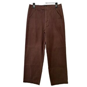 Lee Khakis Wide Leg Pants Women's 10M Brown High Rise Baggy